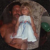 Jim Villeneuve holding daughter Nissa Villeneuve age 2